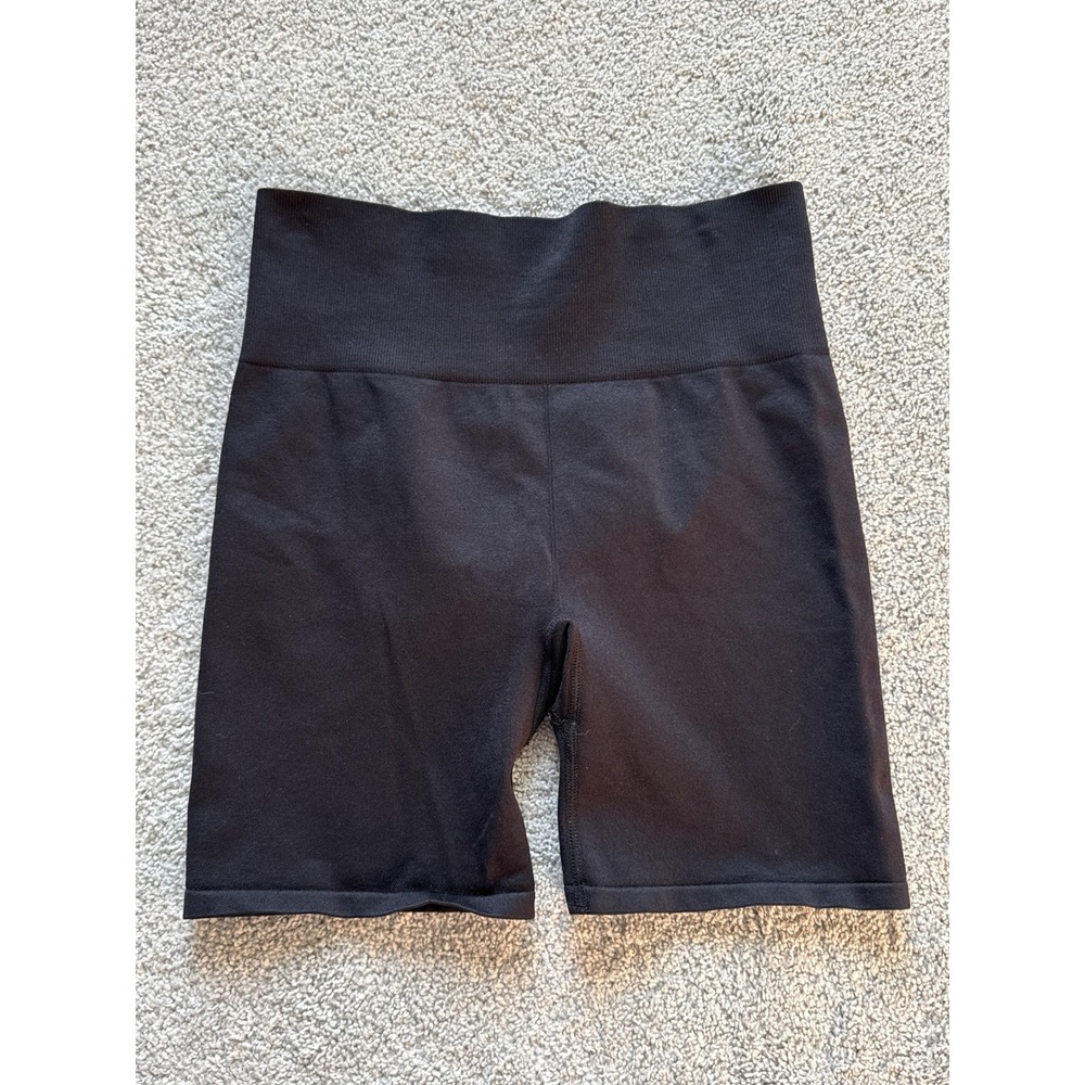 New Balance Womens Black Harmony High Waisted Biker Shorts Large 6"